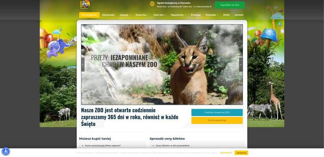 Strona internetowa poznańskiego zoo